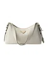 Prada Re-edition Patent Leather Shoulder Bag In White