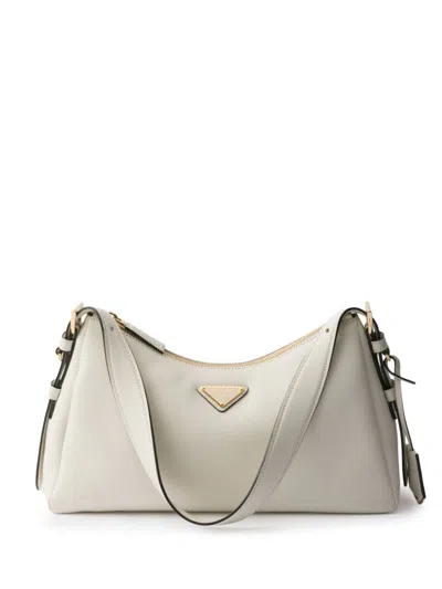 Prada Re-edition Patent Leather Shoulder Bag In White