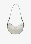 Prada Arqué Medium Shoulder Bag In White Leather In White