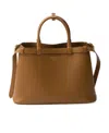 Prada Buckle Medium Leather Handbag With Double Belt In Brown