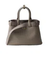 Prada Buckle Medium Leather Handbag With Belt In Muddy Gray
