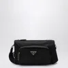 Prada Medium Black Crossbody Bag In Re-nylon And Saffiano In Black
