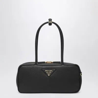 PRADA PRADA MEDIUM BLACK LEATHER BOWLING BAG