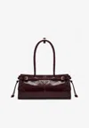 Prada Medium Burgundy Leather Bonnie Handbag Women In Burgundy