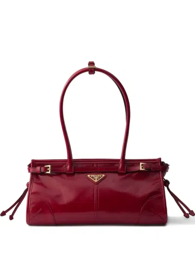 Prada Medium Bonnie Leather Tote Bag In Red