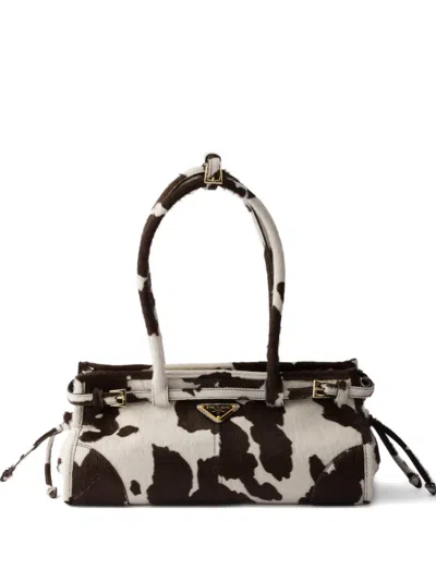 Prada Bonnie Medium Printed Leather Handbag In Multi