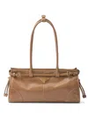 Prada Womens Powder Brand-plaque Medium Leather Shoulder Bag In Braun