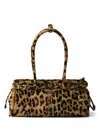 Prada Pony Skin Leather Medium Handbag In Brown