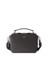 Prada Medium Brique Saffiano Leather Bag In Black