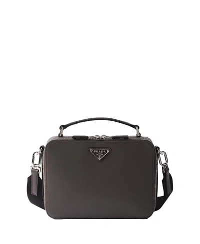 Prada Medium Brique Saffiano Leather Bag In Black