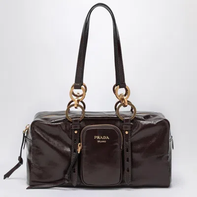 Prada Medium Brown Leather Dangle Bag Women