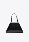 Prada Adjustable Handles Structured Leather Tote In Black