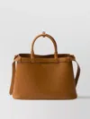 Prada Medium Buckle Bag Double Handles In Brown
