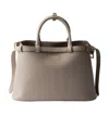 Prada Buckle Medium Leather Handbag With Double Belt In Gray