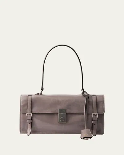 Prada Medium Buckle Flap Leather Shoulder Bag In F03sf Peltro N