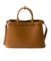 Prada Buckle Medium Leather Handbag With Double Belt In Brown