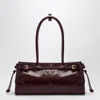 Prada Medium Burgundy Leather Bonnie Handbag Women In Red