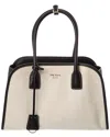 Prada Medium Canvas & Leather Tote In Multi