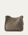 Prada Medium Daino Soft Leather Hobo Crossbody Bag In F03qh Argilla 1 N