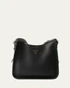 Prada Black Leather Shoulder Bag In Black