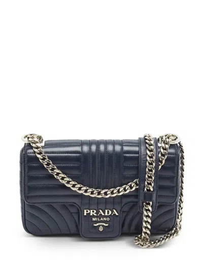 Pre-owned Prada Medium Diagramme Cross-body Bag In Blue