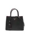 Prada Medium Double Saffiano Bag In Black
