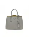 Prada Double Medium Saffiano Leather Bag In Gray