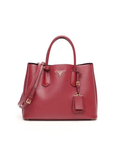 Prada Medium Double Saffiano Bag In Red