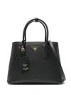 Prada Medium Double Saffiano Leather Bags In Black