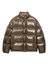 Prada Medium Weight Down Jacket With High Collar In Brown