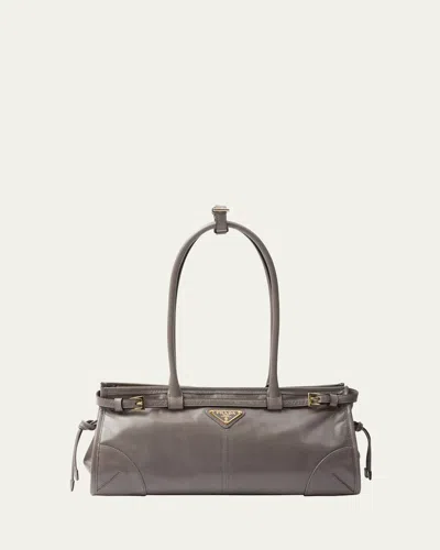 Prada Medium East-west Leather Shoulder Bag In F03sf Peltro N