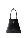 Prada Etude Buckle Leather Shoulder Bag In Black