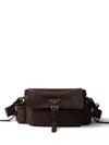 Prada Explore Medium Nappa Leather Shoulder With Flap Bags In Brown