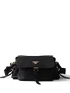 Prada Explore Medium Re-nylon Bag With Flap In Black