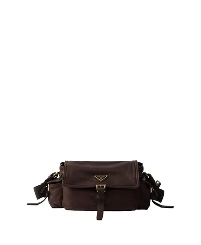 Prada Medium Explore Nappa Leather Shoulder Bag In Brown