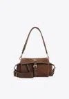 Prada Medium Explore Suede Shoulder Bag In Brown