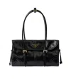 Prada Medium Leather Shoulder Bag In Black