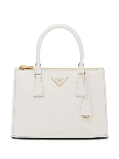 Prada Sfumato Galleria Medium Top-handle Bag In White