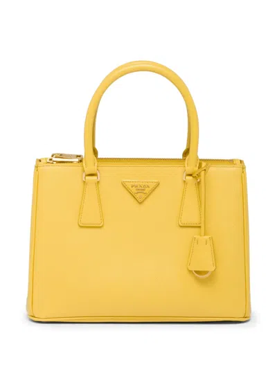 Prada Medium Galleria Saffiano Leather Handbag In Yellow