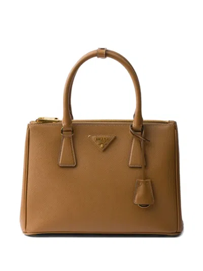Prada Medium Galleria Saffiano-leather Tote Bag In Brown