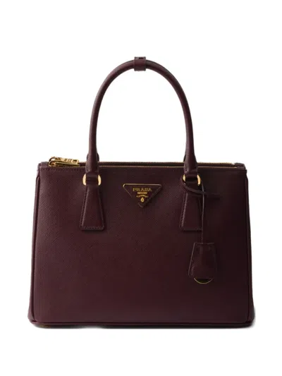 Prada Medium Galleria Saffiano-leather Tote Bag In Red