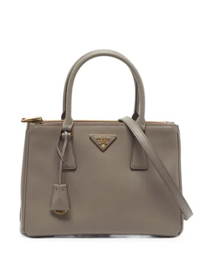 Pre-owned Prada Medium Galleria Saffiano-leather Tote Bag In Neutral