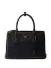 Prada Galleria Medium Leather Top-handle Bag In Black