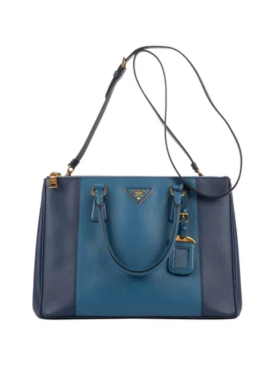 Pre-owned Prada Medium Galleria Tote Bag In Blue