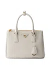 Prada Galleria Medium Leather Top-handle Bag In Neutral
