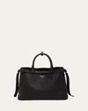 Prada Medium Grain Leather Top-handle Bag In Nero