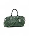 Prada Medium Green Embossed Shopper Bag