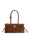 Prada Medium Handbag In Suede In Brown