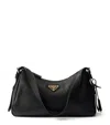 Prada Aimee Medium Leather Shoulder Bag In Black