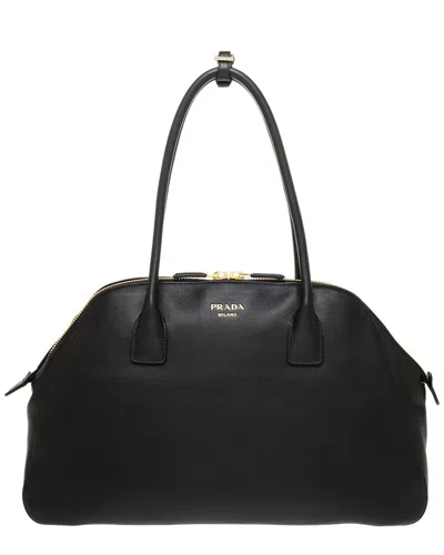 Prada Medium Leather Bag In Black